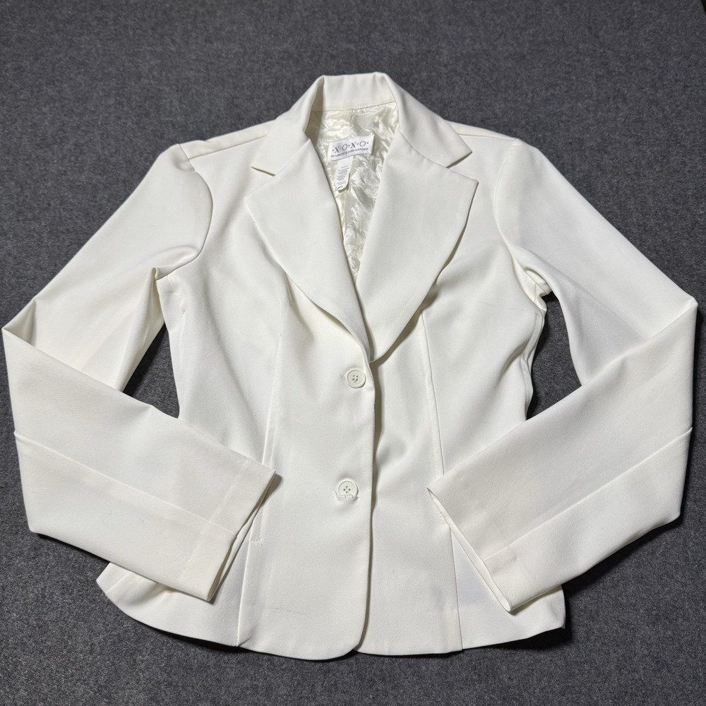 VTG Y2K XOXO Two Button Blazer Jacket‎ Womens S Preppy Minimalist Career Office